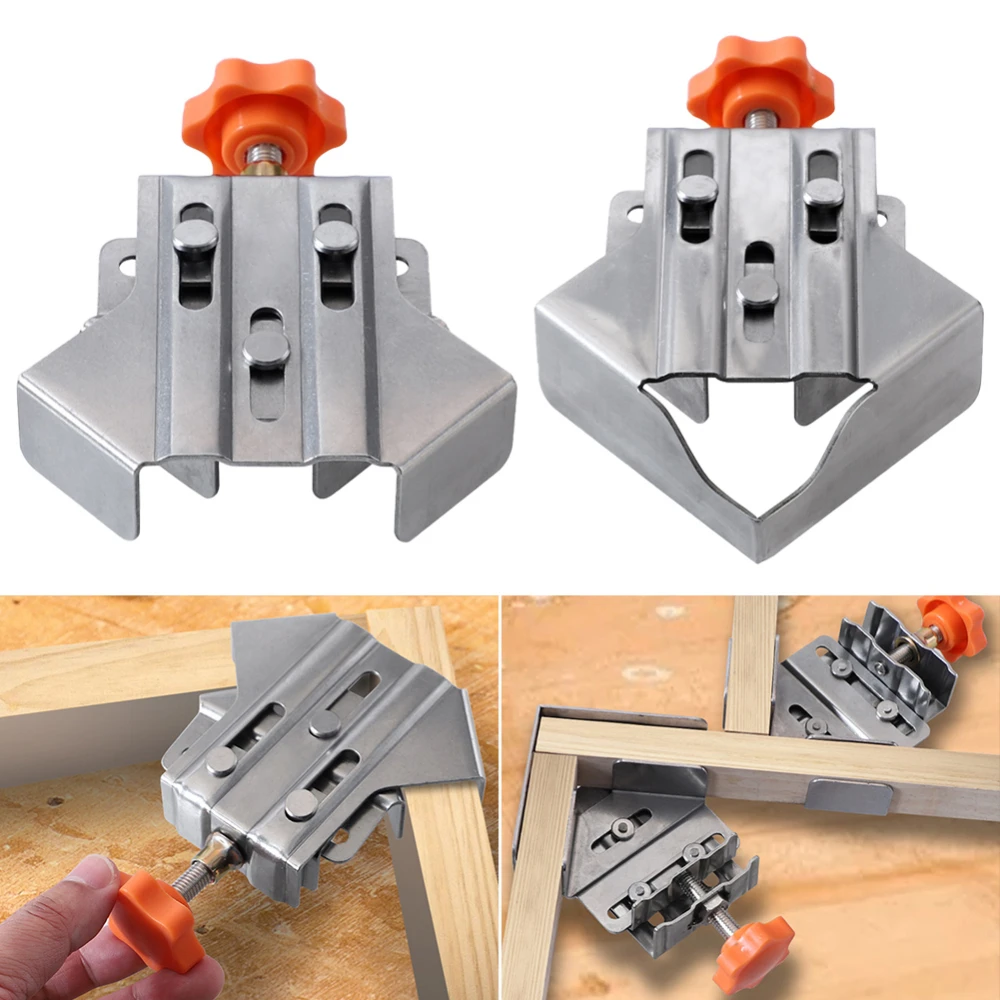 90 Degree Fixed Adjustable Swing Jaw Splicing Clamp Locator Stainless Steel Wood Panel Clamps Photo Frame Clip for Woodworking
90 Degree Fixed Adjustable Swing Jaw Splicing Clamp Locator Stainless Steel Wood Panel Clamps Photo Frame Clip for Woodworking