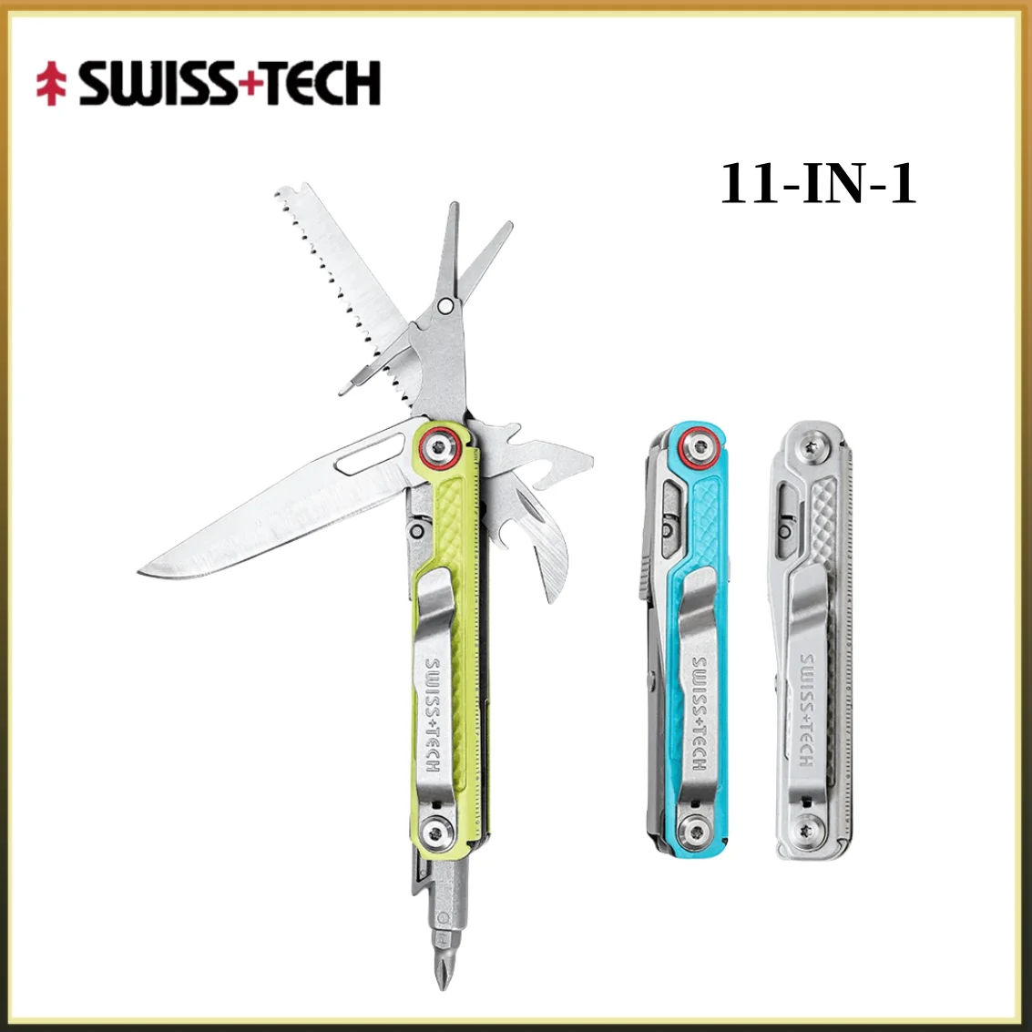 SWISS+TECH EDC 11-IN-1 Складной портативный многофункциональный инструмент для аварийного выживания с волчьим зубом
SWISS+TECH EDC 11-IN-1 Складной портативный многофункциональный инструмент для аварийного выживания с волчьим зубом
