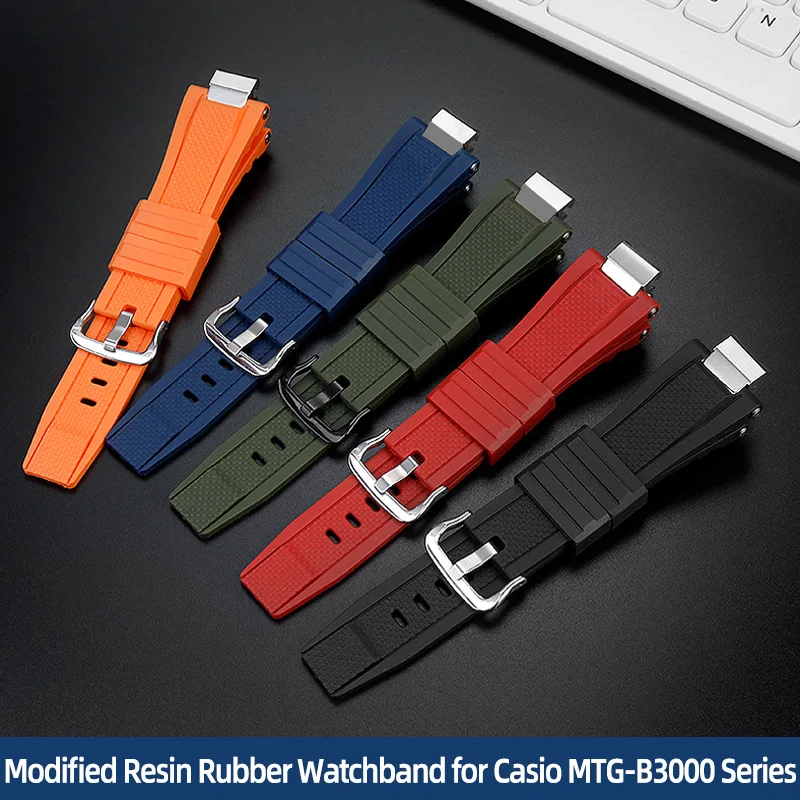 Resin Rubber Watchband + Connector For Casio G-SHOCK MTG-B3000 Series Modified watch Strap Men's watch Accessories
Resin Rubber Watchband + Connector For Casio G-SHOCK MTG-B3000 Series Modified watch Strap Men's watch Accessories