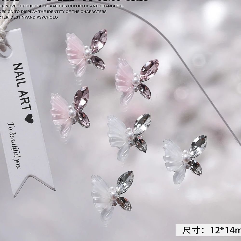 10Pcs New Ice Crystal Butterfly Nail Art Charms 3D Alloy Pink White Pearl Diamond Butterfly Nail Decoration DIY Nail Accessorie
10Pcs New Ice Crystal Butterfly Nail Art Charms 3D Alloy Pink White Pearl Diamond Butterfly Nail Decoration DIY Nail Accessorie