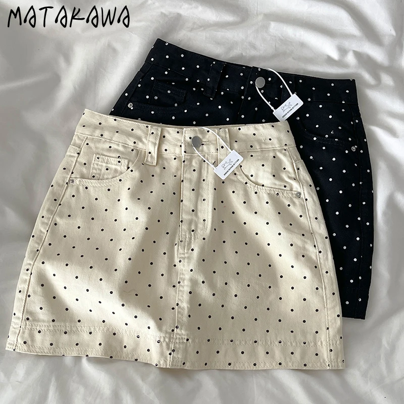Мини-юбка Matakawa в горошек, корейская мода, элегантная трапециевидная простая милая женская юбка с высокой талией, элегантная базовая Jupe Femme
Мини-юбка Matakawa в горошек, корейская мода, элегантная трапециевидная простая милая женская юбка с высокой талией, элегантная базовая Jupe Femme