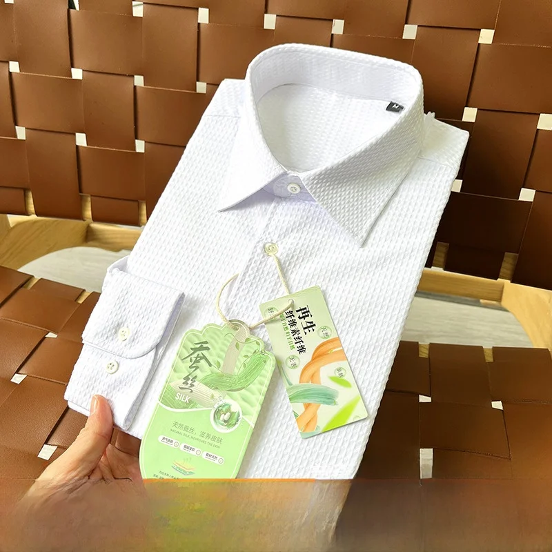 Pookytage Роскошный шелковый 3D вышивка Bubble irt Long Sve Wior воротник Busin повседневный белый irt для молодых мужчин осень
Pookytage Роскошный шелковый 3D вышивка Bubble irt Long Sve Wior воротник Busin повседневный белый irt для молодых мужчин осень