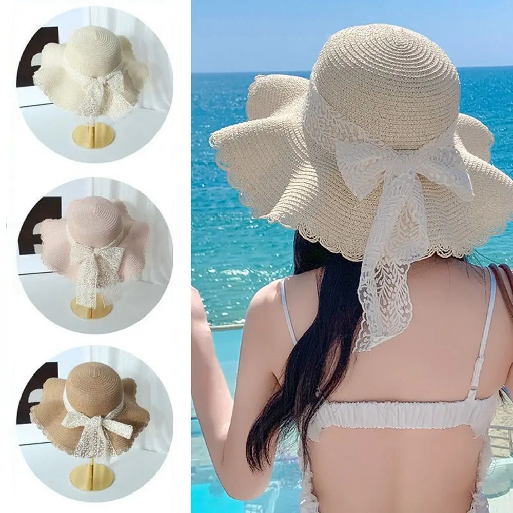 New Straw Sun Hat Bow Ribbons Wide Brim Beach Hat Portable UV Protection Straw Cap Beach
New Straw Sun Hat Bow Ribbons Wide Brim Beach Hat Portable UV Protection Straw Cap Beach