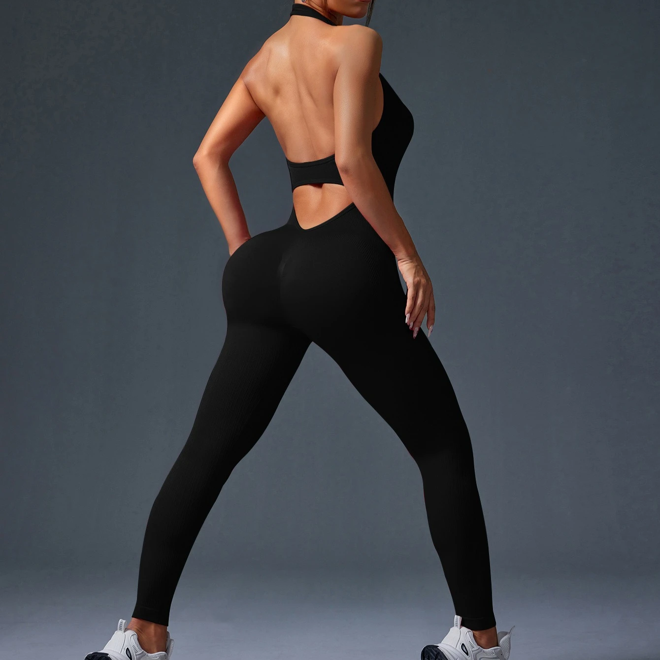 VEQKING One Piece Women Yoga Jumpsuit Halter Bra Hollow Back Sports Legging Set Tight Fit Gym Tracksuit Scrunch Butt Workout Set
VEQKING One Piece Women Yoga Jumpsuit Halter Bra Hollow Back Sports Legging Set Tight Fit Gym Tracksuit Scrunch Butt Workout Set
