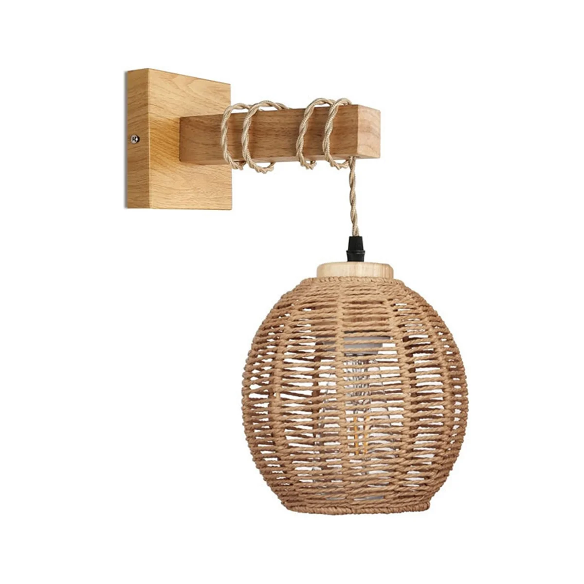 Retro Wall Light Woven Rattan Wood Sconces Living Room Bedside Lamp Vintage Bedroom Decoration Lighting-B
Retro Wall Light Woven Rattan Wood Sconces Living Room Bedside Lamp Vintage Bedroom Decoration Lighting-B