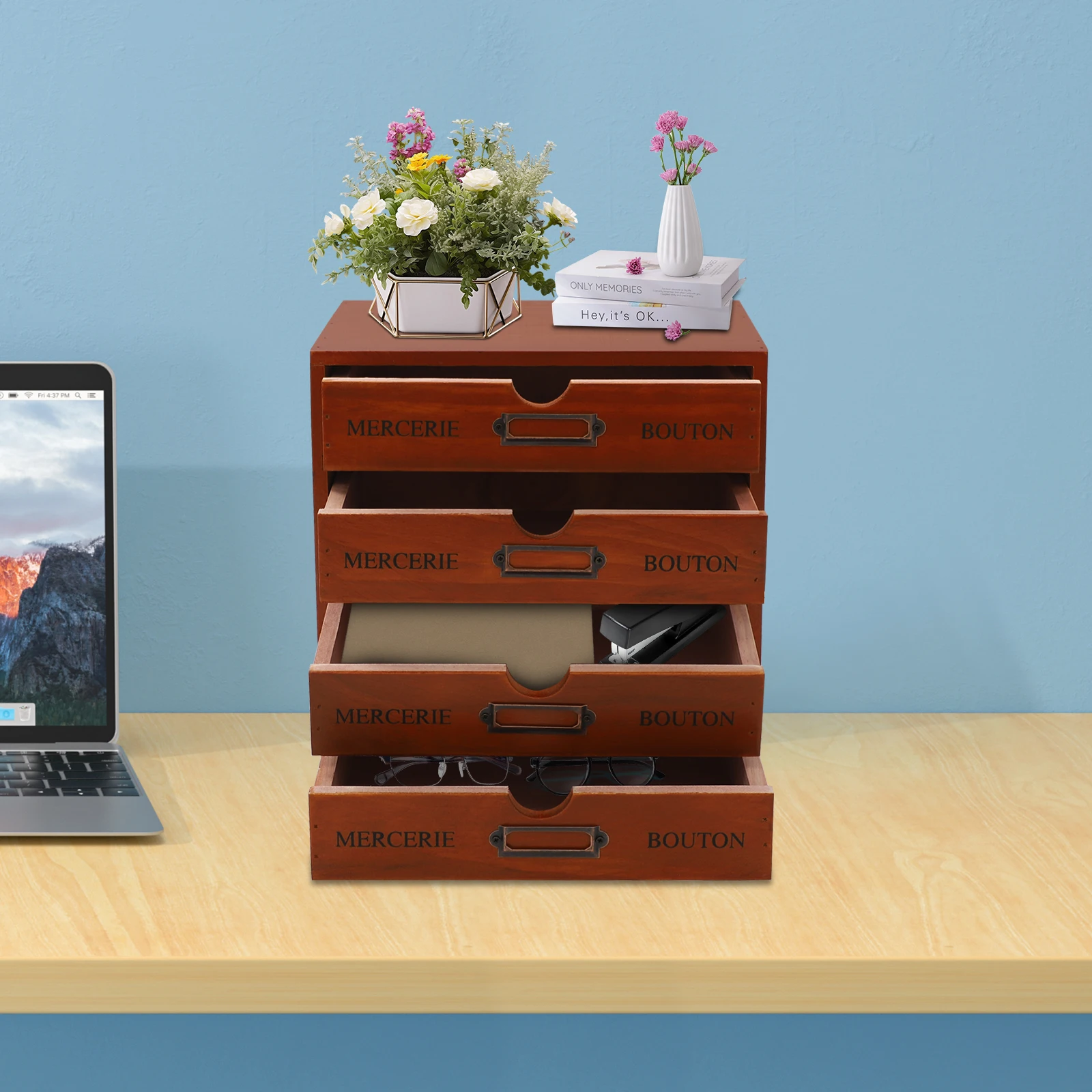 Винтажный деревянный настольный органайзер, 4-уровневый шкаф для хранения с 4 ящиками, готовыми к этикетке для рукоделия, кухни и ванной комнаты
Винтажный деревянный настольный органайзер, 4-уровневый шкаф для хранения с 4 ящиками, готовыми к этикетке для рукоделия, кухни и ванной комнаты