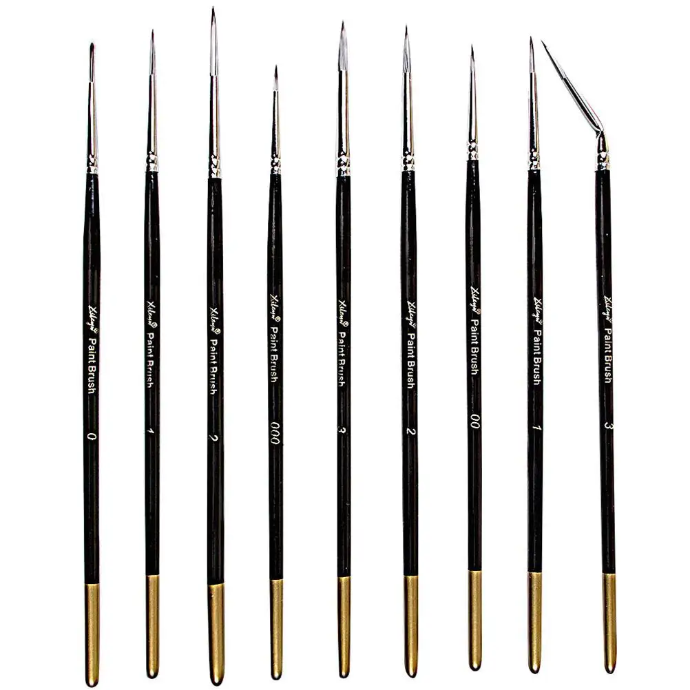 9 Pcs Hook Line Pen Watercolor Brushes Nylon Bristles Acrylic Painting Fine Detailing Supplies Wooden Handle
9 Pcs Hook Line Pen Watercolor Brushes Nylon Bristles Acrylic Painting Fine Detailing Supplies Wooden Handle