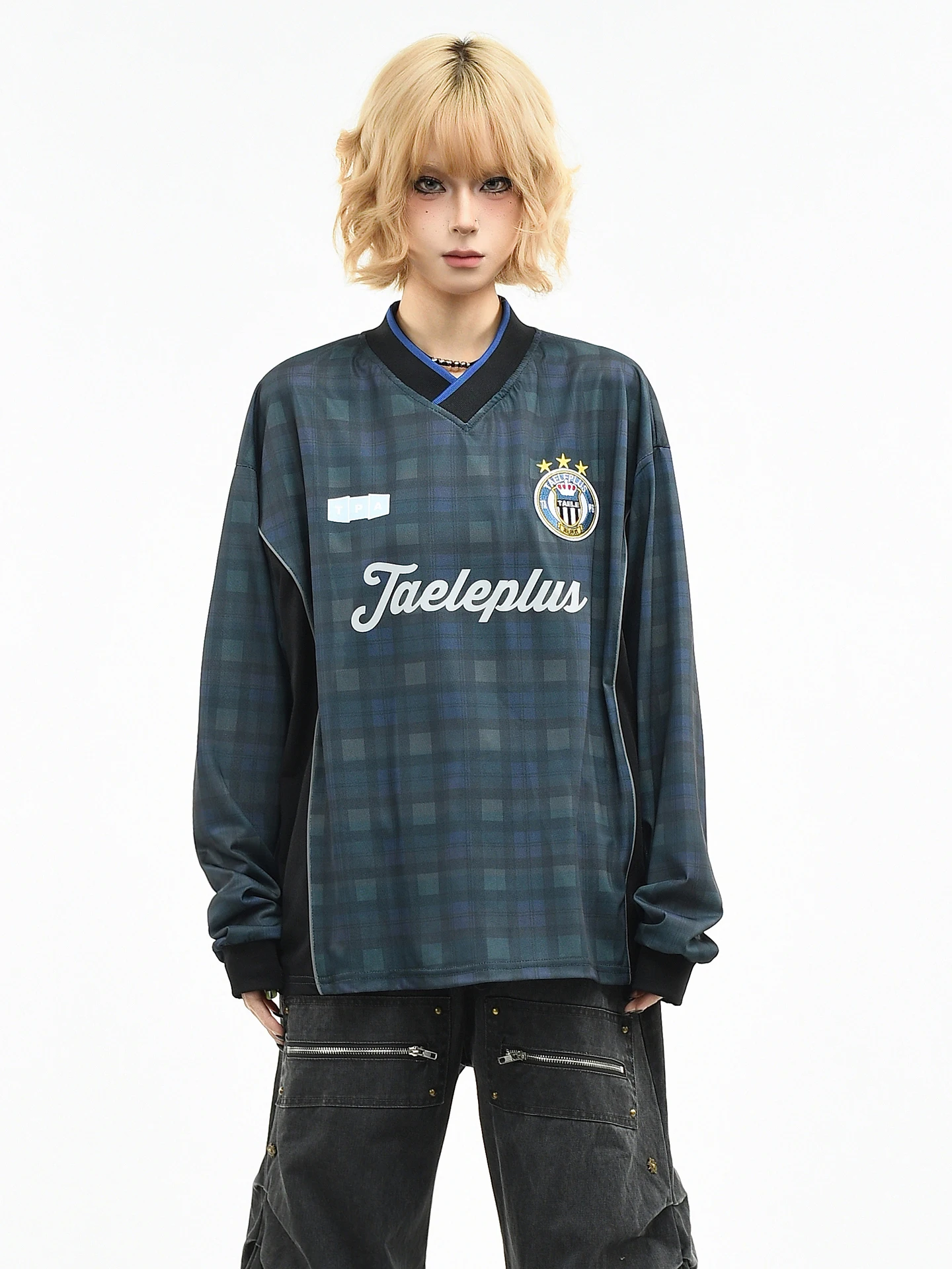 Футболка OV Original American Plaid Color Block с V-образным вырезом и длинными рукавами, женская, свободного кроя, повседневная, спортивная, в стиле ретро, футбольная майка для мужчин
Футболка OV Original American Plaid Color Block с V-образным вырезом и длинными рукавами, женская, свободного кроя, повседневная, спортивная, в стиле ретро, футбольная майка для мужчин