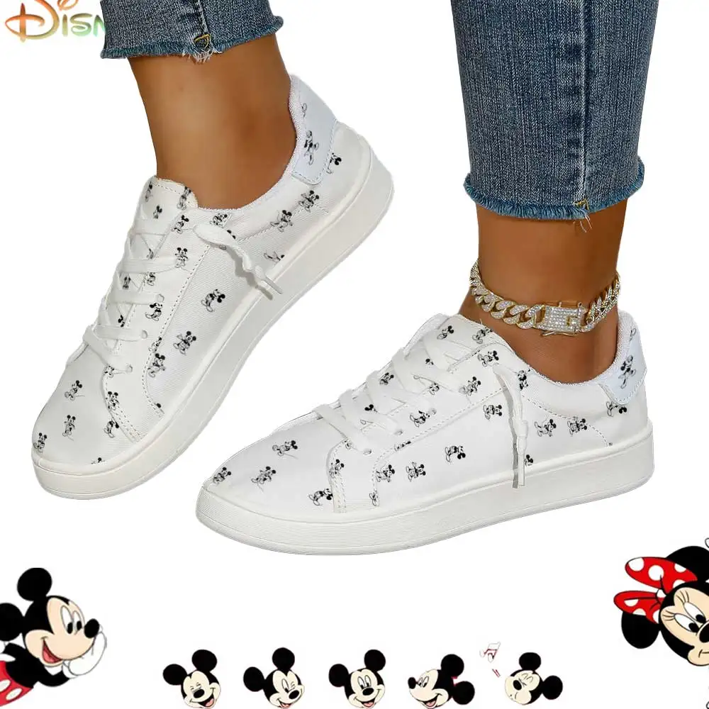 Disney Mickey Mouse Minimalist Print White Canvas Casual Sneakers for Women
Disney Mickey Mouse Minimalist Print White Canvas Casual Sneakers for Women