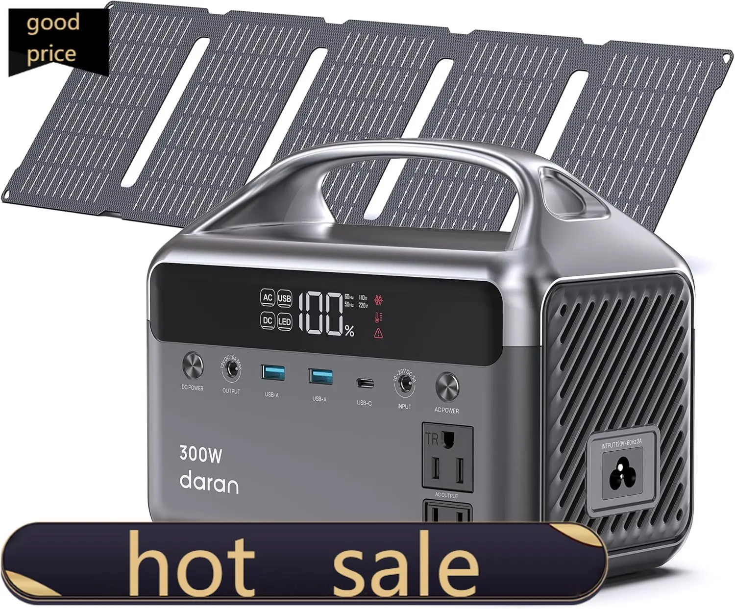 192Wh Solar Generator with Solar Panel Included Portable Power Station 300W LFP Battery AC Outlets 110V 600W Surge Power Bank
192Wh Solar Generator with Solar Panel Included Portable Power Station 300W LFP Battery AC Outlets 110V 600W Surge Power Bank