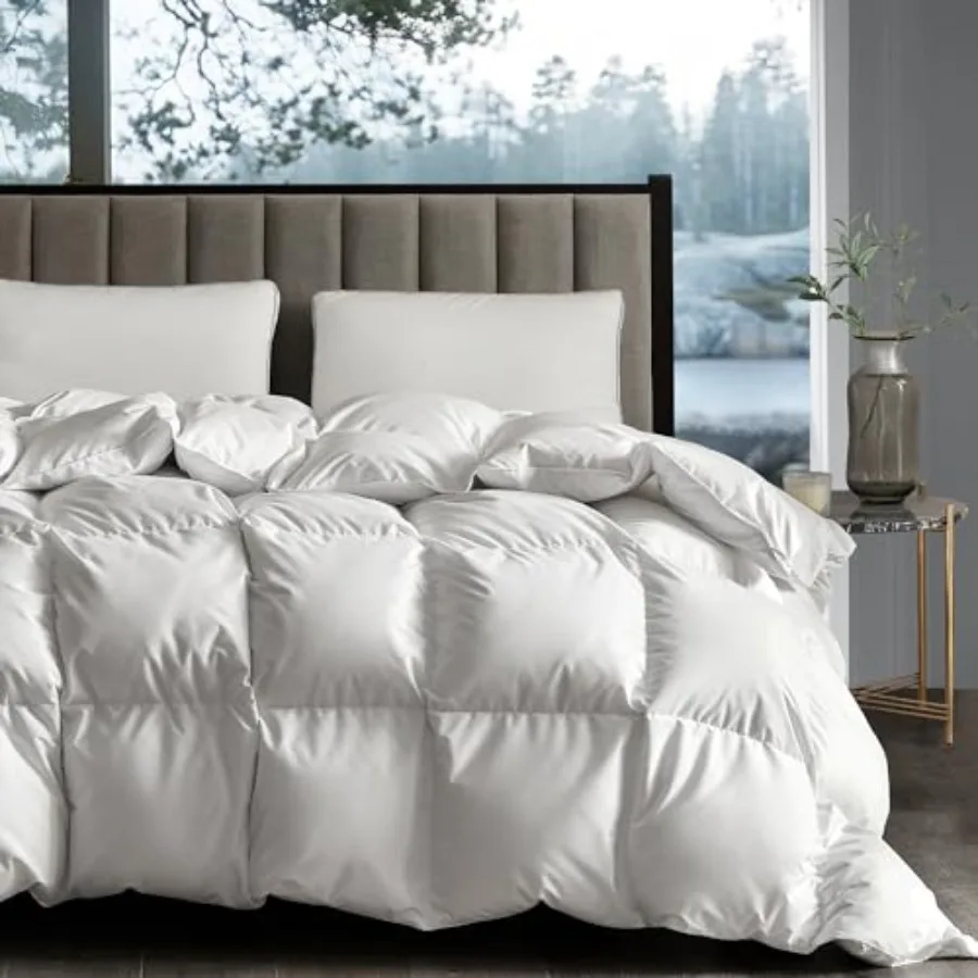King Size White Goose Down Fiber Comforter - Extra Warmth Hotel Collection Bedding Insert for Cold Weather 65oz 106 x 90 Soft L
King Size White Goose Down Fiber Comforter - Extra Warmth Hotel Collection Bedding Insert for Cold Weather 65oz 106 x 90 Soft L