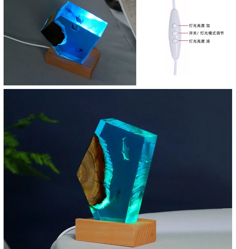 Water World Ocean Micro Landscape Solid Wood Resin Lamp Ornament Sculpture Home Advanced Decoration Crafts
Water World Ocean Micro Landscape Solid Wood Resin Lamp Ornament Sculpture Home Advanced Decoration Crafts