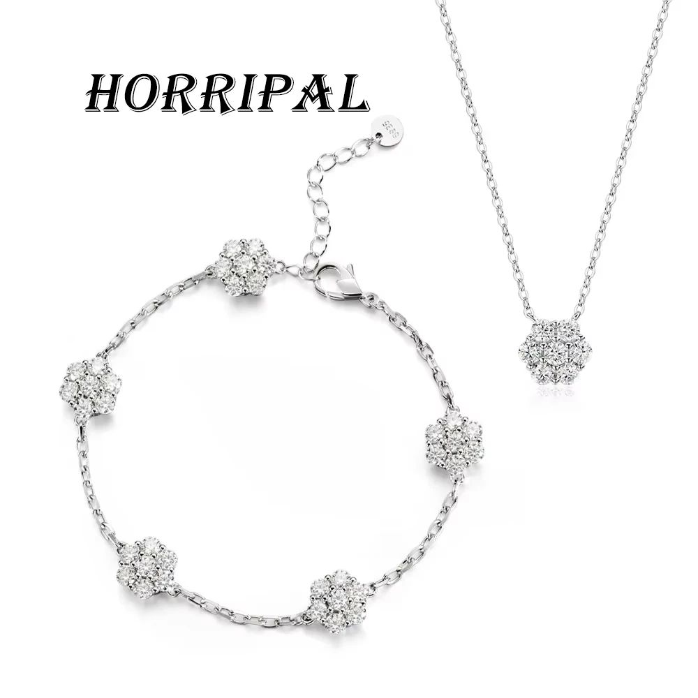 HORRIPAL Moissanite Bracelets for Women Flower Shiny 925 Silver Adjustable Wedding Anniversary Luxury Necklace Bracelet Jewelry
HORRIPAL Moissanite Bracelets for Women Flower Shiny 925 Silver Adjustable Wedding Anniversary Luxury Necklace Bracelet Jewelry