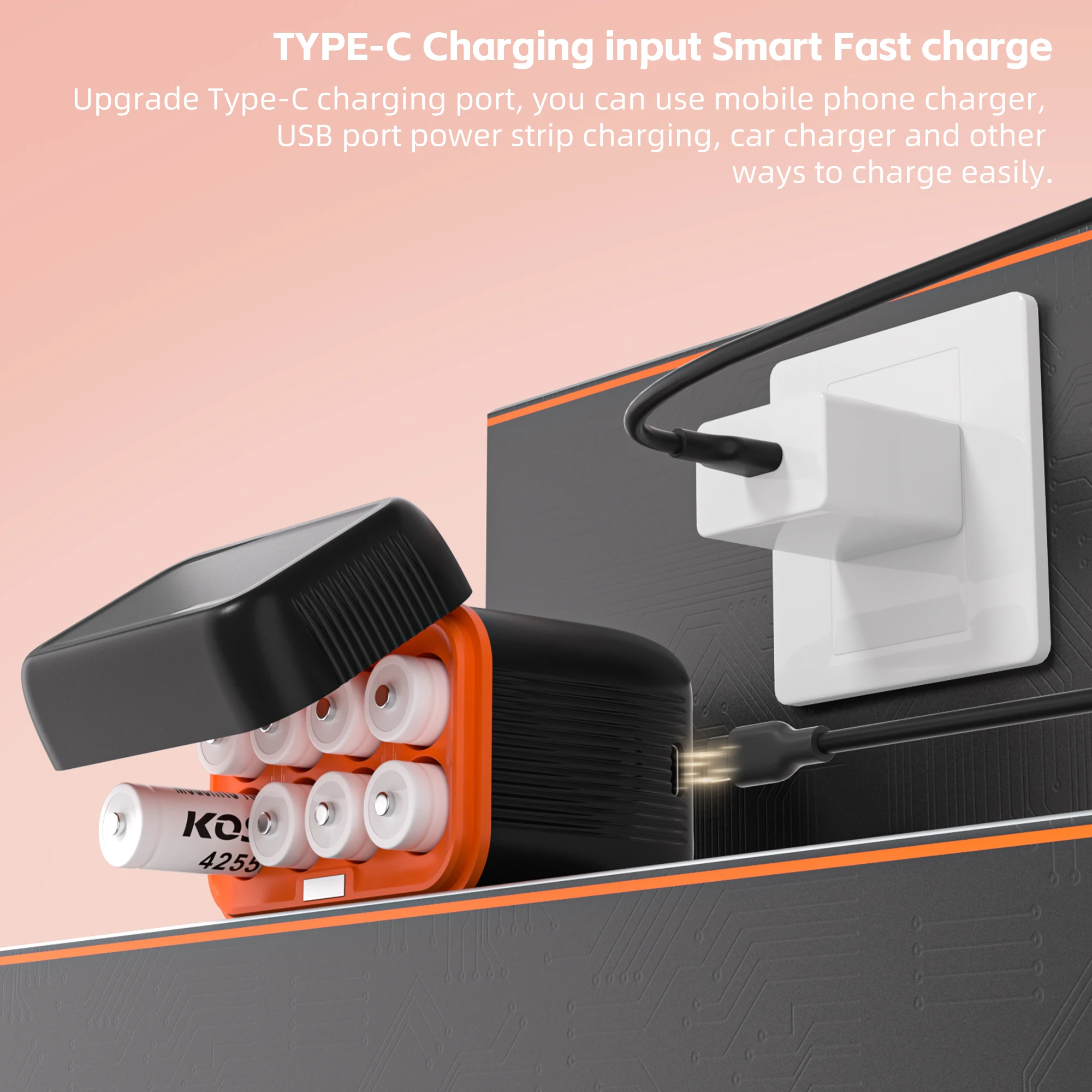 KOSHARE 1.5V AA Lithium Battery Charging Box 8-Slot Fast Charger for 4255mWh Rechargeable Lithium-Ion AA Batteries
KOSHARE 1.5V AA Lithium Battery Charging Box 8-Slot Fast Charger for 4255mWh Rechargeable Lithium-Ion AA Batteries