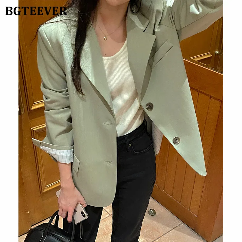 BGTEEVER Stylish Long Sleeve Single-breasted Women Suit Jackets Spring Autumn Loose Pockets Women Blazer
BGTEEVER Stylish Long Sleeve Single-breasted Women Suit Jackets Spring Autumn Loose Pockets Women Blazer