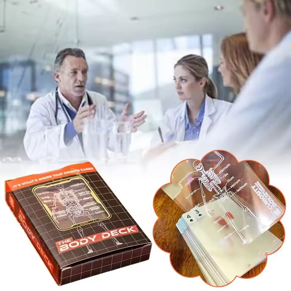 The Body Deck Cards Human Anatomy Poker Reusable Body Transparent Playing Cards Funny Mannequin Body Deck Skeleton Playing Cards
The Body Deck Cards Human Anatomy Poker Reusable Body Transparent Playing Cards Funny Mannequin Body Deck Skeleton Playing Cards