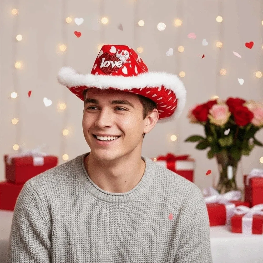 Ковбойская кепка с широкими полями и красным сердцем, теплый фетровый цилиндр для девочек, шерстяная легкая шляпа для вечеринки на День святого Валентина, День святого Валентина
Ковбойская кепка с широкими полями и красным сердцем, теплый фетровый цилиндр для девочек, шерстяная легкая шляпа для вечеринки на День святого Валентина, День святого Валентина