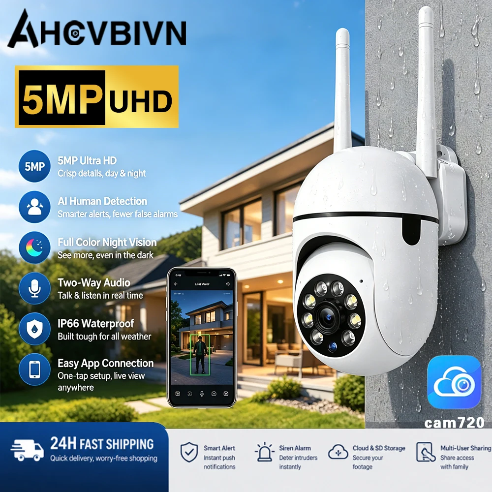 5MP HD Wifi Security Camera Mini Indoor Home Surveillance Camera Color Night Vision Two Ways Audio Human Detection Cam720 APP
5MP HD Wifi Security Camera Mini Indoor Home Surveillance Camera Color Night Vision Two Ways Audio Human Detection Cam720 APP