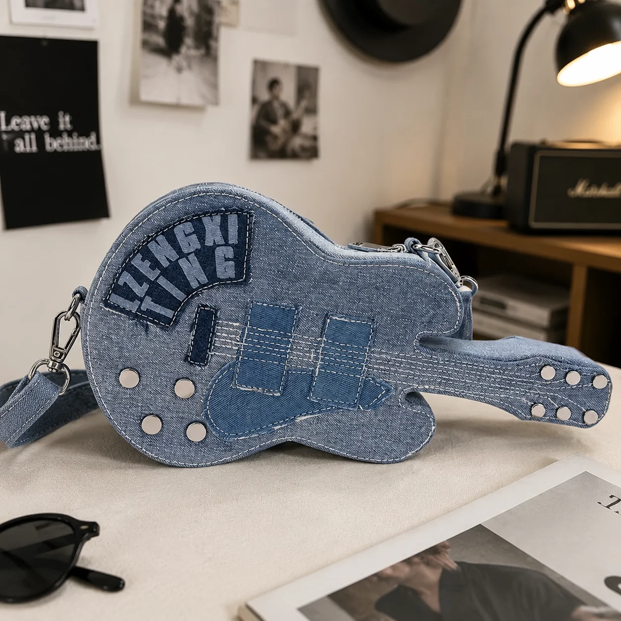 Denim Guitar Shaped Crossbody Shoulder Bag Women Retro Punk Mini Purse Messenger Creative Celebrity Street Style
Denim Guitar Shaped Crossbody Shoulder Bag Women Retro Punk Mini Purse Messenger Creative Celebrity Street Style