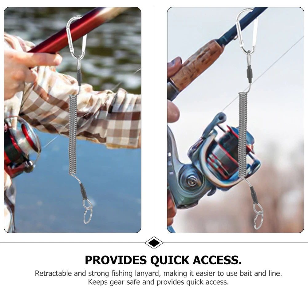 Elastic Fishing Lanyard 3 Silver Hook Retractable Steel Wire Safety Rope Hand Tools Coiled Outdoor Gear
Elastic Fishing Lanyard 3 Silver Hook Retractable Steel Wire Safety Rope Hand Tools Coiled Outdoor Gear