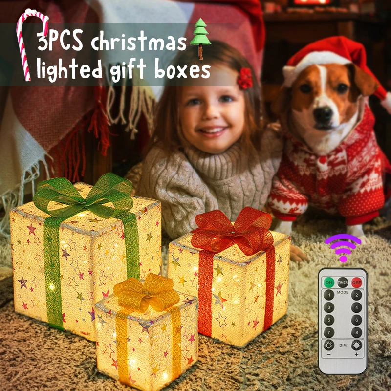 3PCS Christmas Tree Skirt Ornament with Bow Christmas Lighted Gift Box Christmas Decoration 2024 LED Light Up Indoor Outdoor
3PCS Christmas Tree Skirt Ornament with Bow Christmas Lighted Gift Box Christmas Decoration 2024 LED Light Up Indoor Outdoor