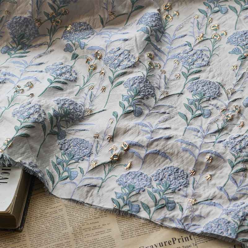 Elegantly Blue Dandelion Yarn Dyed Jacquard Gold Embossed Bubble Fabric Floral Fabric For Sewing Dress Suit Clothing Bag Decor
Elegantly Blue Dandelion Yarn Dyed Jacquard Gold Embossed Bubble Fabric Floral Fabric For Sewing Dress Suit Clothing Bag Decor