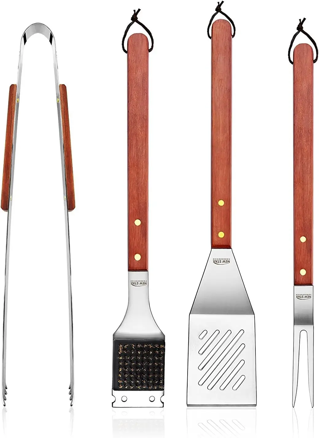 59007 BBQ Tool Set with Solid Hard Wood Handles, Set of 4
59007 BBQ Tool Set with Solid Hard Wood Handles, Set of 4