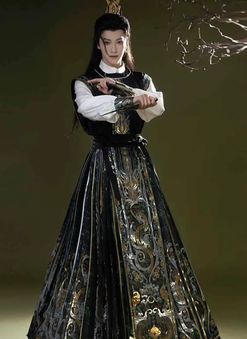2026 Autumn Hanfu Face Horse Skirt Suits Men Party Outfit New Fashion White Long Sleeve Shirt With Pleated Skirt Formal Dress
2026 Autumn Hanfu Face Horse Skirt Suits Men Party Outfit New Fashion White Long Sleeve Shirt With Pleated Skirt Formal Dress