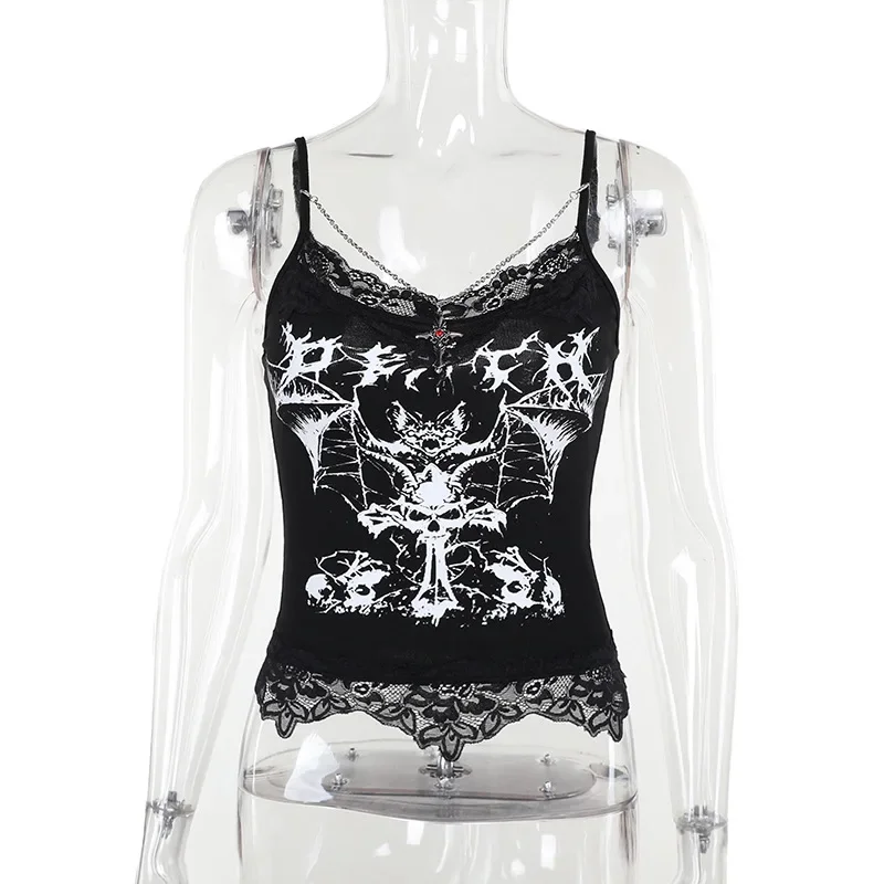 Womens Halloween Crop Tops Letter Bat Print Chain Camisole Suspender Top Sleeveless Backless Sexy Strap Tanks Y2k Clothes
Womens Halloween Crop Tops Letter Bat Print Chain Camisole Suspender Top Sleeveless Backless Sexy Strap Tanks Y2k Clothes