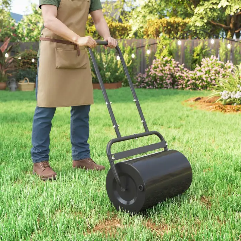 Outsunny 20-Inch Push/Tow Behind Lawn Roller Filled with 10 Gal Water or Sand for Flattening Sod in the Garden, Black
Outsunny 20-Inch Push/Tow Behind Lawn Roller Filled with 10 Gal Water or Sand for Flattening Sod in the Garden, Black