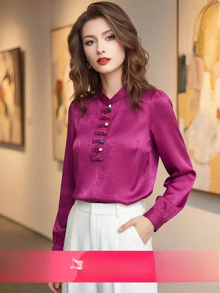 New Chinese Style Button up Long Sleeve Shirt Women's Slim Fit Stand Collar Spring Design Casual Fashion Mom's Top
New Chinese Style Button up Long Sleeve Shirt Women's Slim Fit Stand Collar Spring Design Casual Fashion Mom's Top