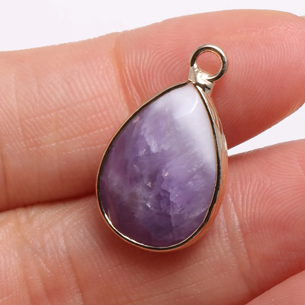10pcs Natural Stone Pendant Water Drop Amethyst Rose Quartz Pendant Charm for Women Making DIY Jewelry Necklace Earrings 13x23mm
10pcs Natural Stone Pendant Water Drop Amethyst Rose Quartz Pendant Charm for Women Making DIY Jewelry Necklace Earrings 13x23mm