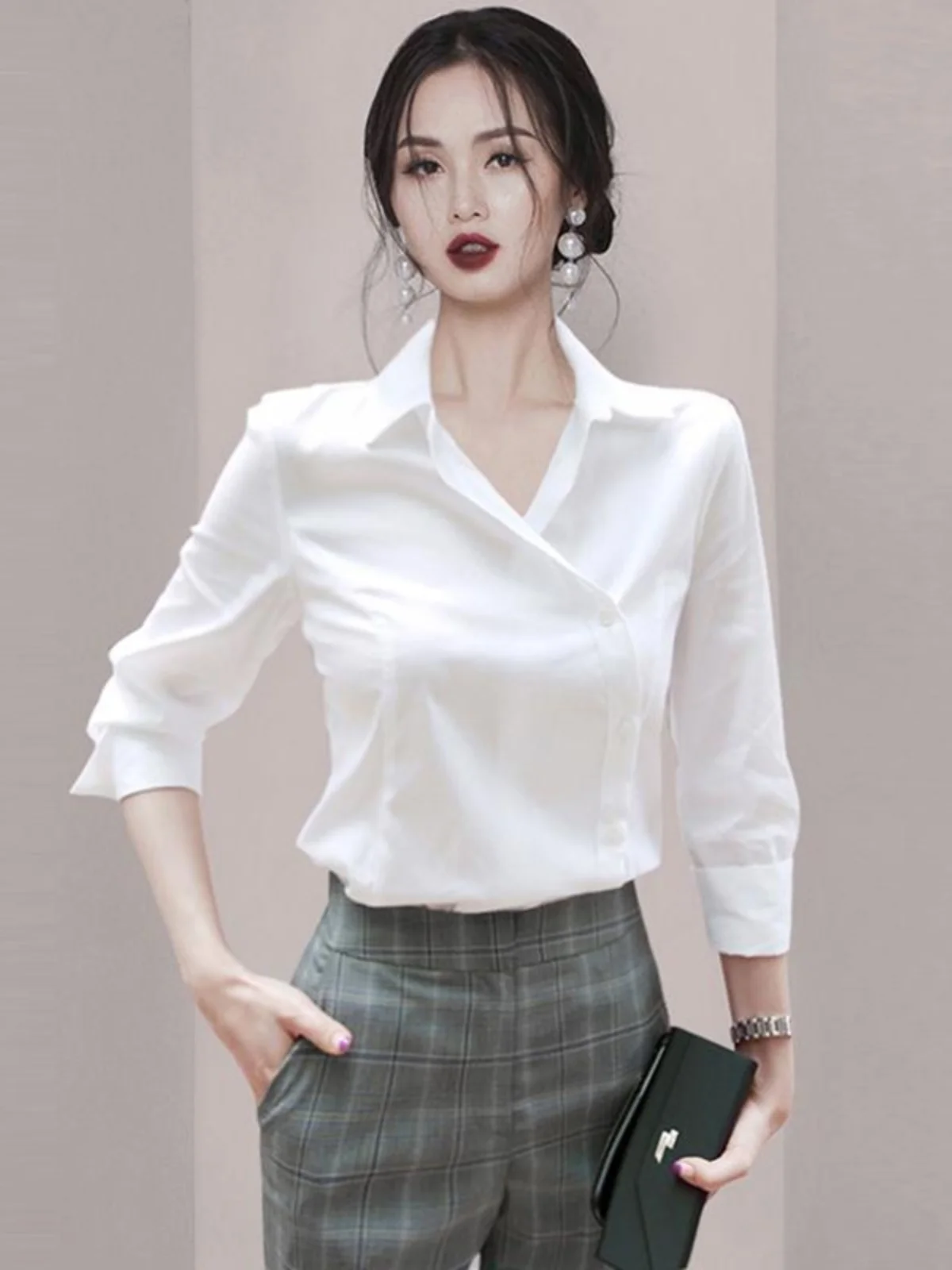Faionable Chic Women's irt 2023 New Design Sensation Spring Autumn White Collar Long Sve Loose Fit Casual Sle
Faionable Chic Women's irt 2023 New Design Sensation Spring Autumn White Collar Long Sve Loose Fit Casual Sle