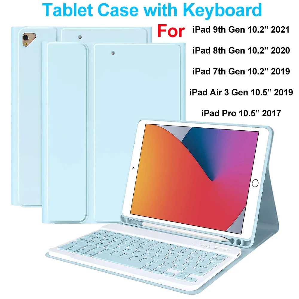 Keyboard Case for iPad 10.2" 9th 8th 7th Generation, Tablet Cover for iPad 10.2 Inch/iPad Air 10.5"(3rd Gen)/iPad Pro 10.5 inch
Keyboard Case for iPad 10.2" 9th 8th 7th Generation, Tablet Cover for iPad 10.2 Inch/iPad Air 10.5"(3rd Gen)/iPad Pro 10.5 inch