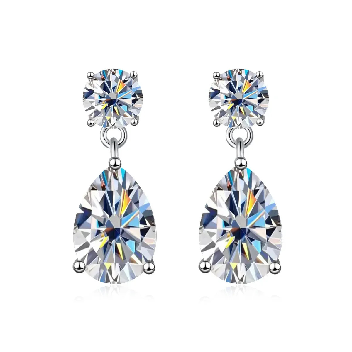 TY 925 Sterling Silver Moissanite Drop Earrings, 3CT/4CT White Gold or Yellow Gold Color Stud Earrings
TY 925 Sterling Silver Moissanite Drop Earrings, 3CT/4CT White Gold or Yellow Gold Color Stud Earrings