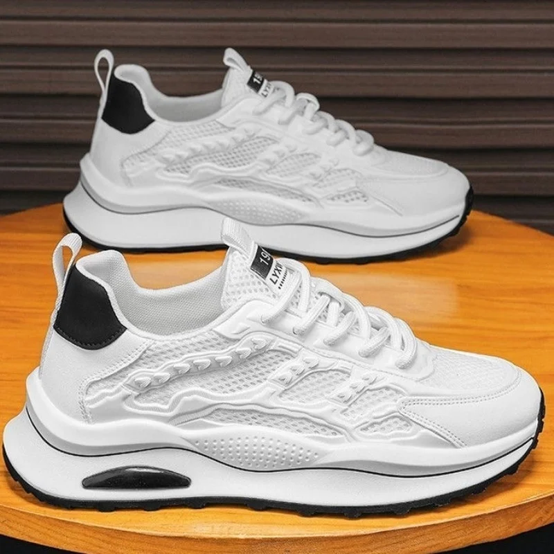 Trendy Men's Shoes Lightweight Mesh Running Shoes Soft Bottom Anti-Odor Casual Sports White Shoes Heightening Spring Summer
Trendy Men's Shoes Lightweight Mesh Running Shoes Soft Bottom Anti-Odor Casual Sports White Shoes Heightening Spring Summer