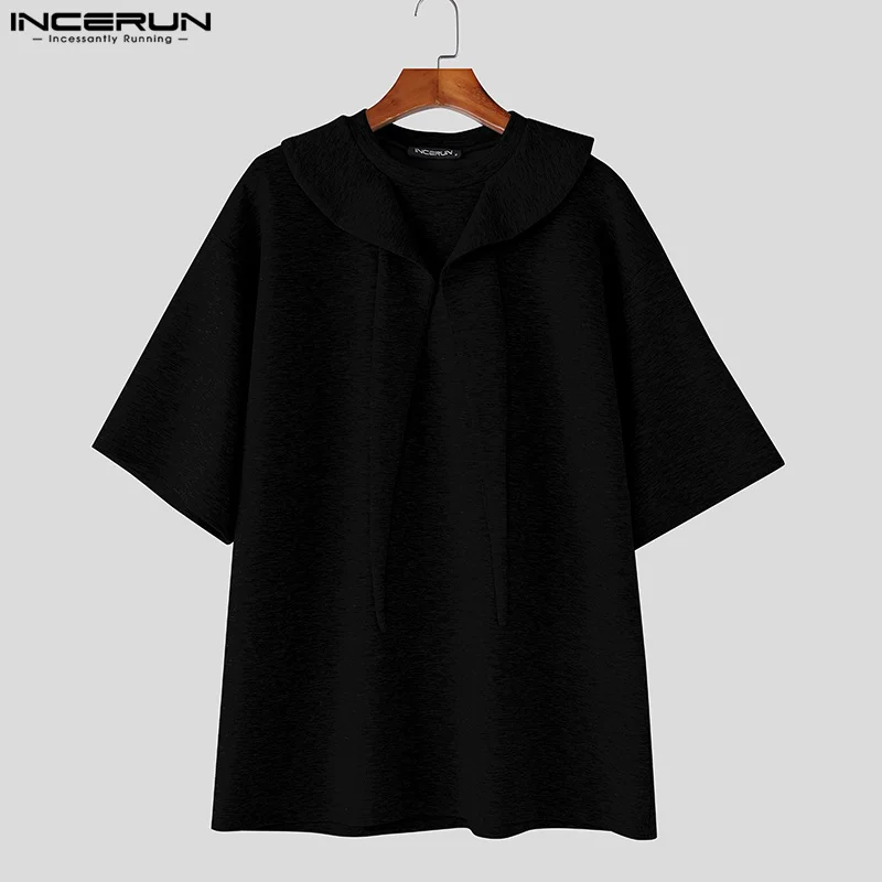 Summer Men T-Shirts Fashion Half Sleeve Tops Tee Solid Color Blusas Men's Clothing Streetwear Tops T Shirt Oversize INCERUN
Summer Men T-Shirts Fashion Half Sleeve Tops Tee Solid Color Blusas Men's Clothing Streetwear Tops T Shirt Oversize INCERUN