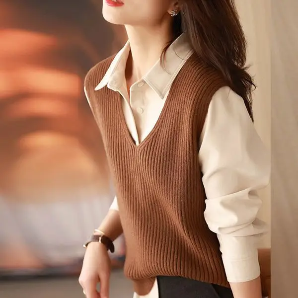 2024 Women's New Spring Autumn Thick Loose Sweater Vest Female Solid Color Knitted Waistcoat Ladies V-neck Sleeveless Tops Y168
2024 Women's New Spring Autumn Thick Loose Sweater Vest Female Solid Color Knitted Waistcoat Ladies V-neck Sleeveless Tops Y168