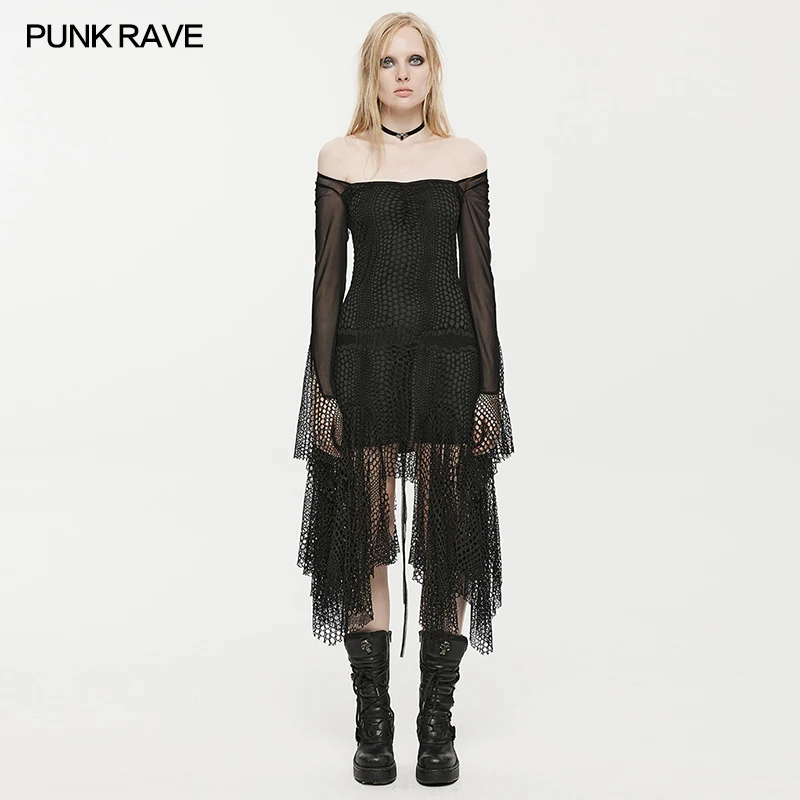 PUNK RAVE Women's Assymetrical Gauze Gothic Wide Tassel Skirt Hem Shoulder Collar Long Dress Lace Edge Party Club Sexy
PUNK RAVE Women's Assymetrical Gauze Gothic Wide Tassel Skirt Hem Shoulder Collar Long Dress Lace Edge Party Club Sexy
