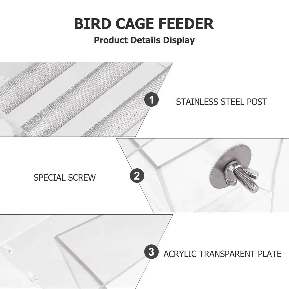 Acrylic Bird Feeder Durable Eco Friendly Large Capacity Unique Design Suitable for Most Birds Cage Feeder Suction Cup Window Pet
Acrylic Bird Feeder Durable Eco Friendly Large Capacity Unique Design Suitable for Most Birds Cage Feeder Suction Cup Window Pet