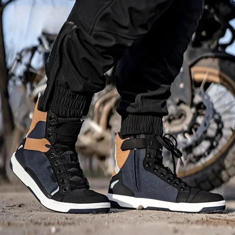 Men Motorcycle Anti-fall Breathable Boots, Reflective Rubber Sole Casual Outdoor Protective Gear for Road Racing Motorbike Rider
Men Motorcycle Anti-fall Breathable Boots, Reflective Rubber Sole Casual Outdoor Protective Gear for Road Racing Motorbike Rider