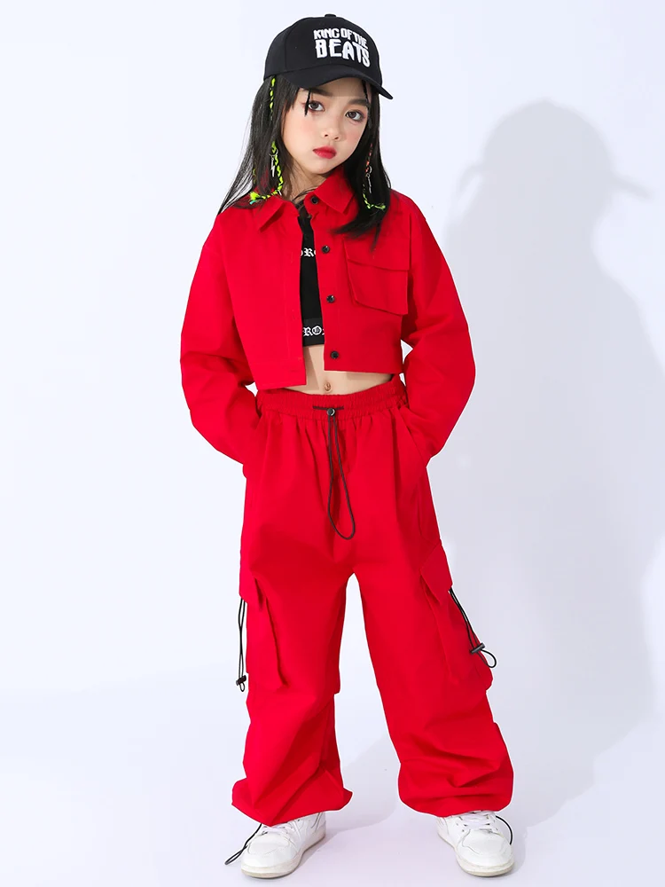 Hip Hop Performance Clothes Concert Stage Outfit Kids Jazz Dance Costume Girls Red Long Sleeves Navel Coat Cargo Pants
Hip Hop Performance Clothes Concert Stage Outfit Kids Jazz Dance Costume Girls Red Long Sleeves Navel Coat Cargo Pants