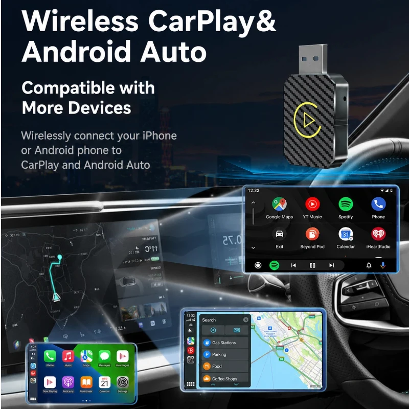 Mini Wireless Carplay For Android iOS Auto USB Adapter Wireless Plug Play Car Dongle With Type-C Converter Bluetooth 5.0/WiFi
Mini Wireless Carplay For Android iOS Auto USB Adapter Wireless Plug Play Car Dongle With Type-C Converter Bluetooth 5.0/WiFi