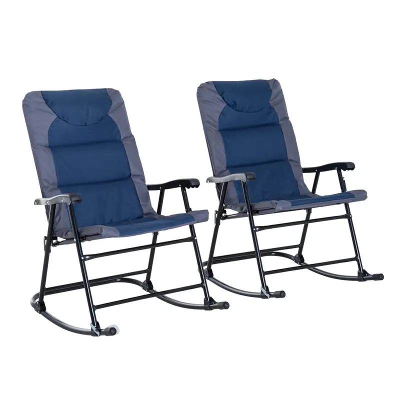 2 Piece Outdoor Patio Furniture Set with 2 Folding Padded Rocking Chairs, Bistro Style for Porch, Camping, Balcony, Navy Blue
2 Piece Outdoor Patio Furniture Set with 2 Folding Padded Rocking Chairs, Bistro Style for Porch, Camping, Balcony, Navy Blue