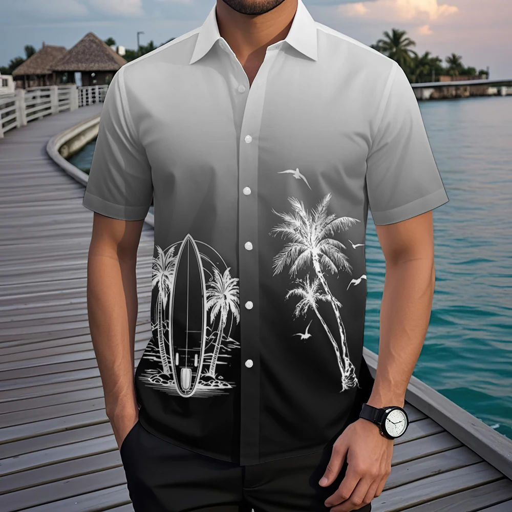 Hawaiian Shirt For Men Palm Tree Print Summer Casual Lapel Short Sleeve Shirts Male Outdoor Travel Oversized Clothing Streetwear
Hawaiian Shirt For Men Palm Tree Print Summer Casual Lapel Short Sleeve Shirts Male Outdoor Travel Oversized Clothing Streetwear