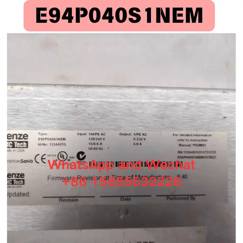 Used E94P040S1NEM Driver Functional test OK Fast delivery
Used E94P040S1NEM Driver Functional test OK Fast delivery