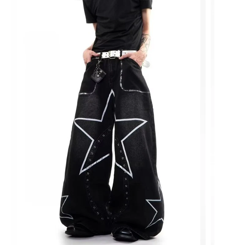American Hip hop Star Print Jeans Men Pants Women's High Street Trendy Brand Loose Straight Leg Wide Leg Pants Jeans Men Pants
American Hip hop Star Print Jeans Men Pants Women's High Street Trendy Brand Loose Straight Leg Wide Leg Pants Jeans Men Pants