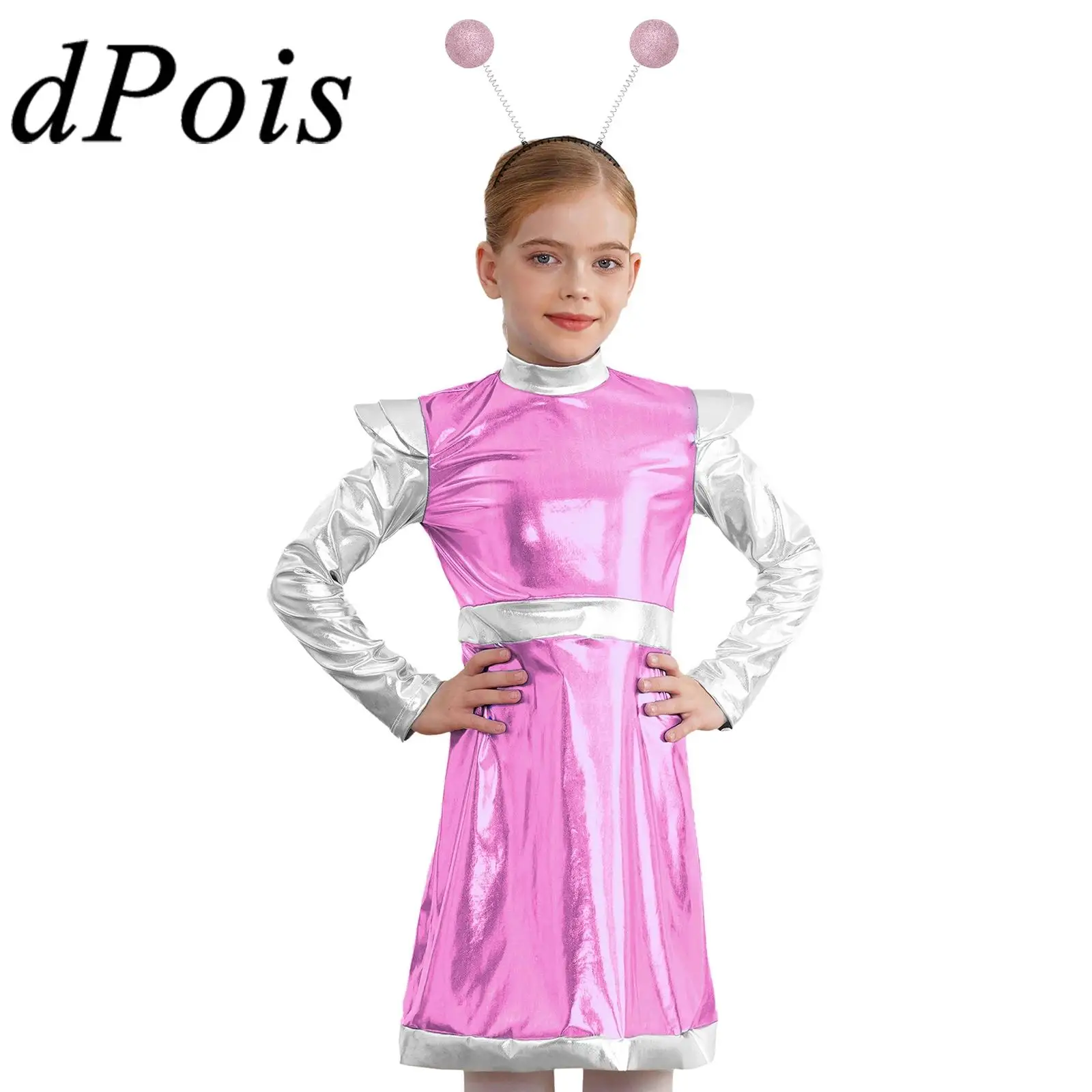 Kids Girls Alien Cosplay Dress Outer Space Fighter Costume Child PU Astronaut Role Play Dress + Hair Hoop Themed Party Costume
Kids Girls Alien Cosplay Dress Outer Space Fighter Costume Child PU Astronaut Role Play Dress + Hair Hoop Themed Party Costume