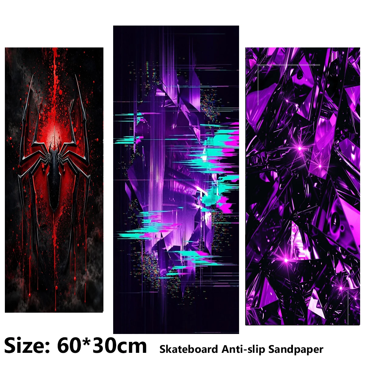Electric Scooter Anti-slip Sticker Sandpaper Skateboard GripTape Sheet 60*30cm Spider Purple Ice Pattern
Electric Scooter Anti-slip Sticker Sandpaper Skateboard GripTape Sheet 60*30cm Spider Purple Ice Pattern