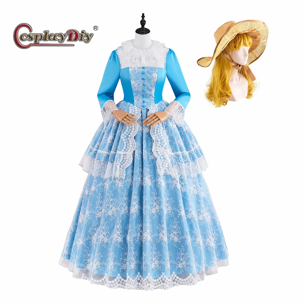 1880 Ballgown Women's Historical Blue Southern Belle Lace Dress with Hat Victorian Vintage Tea party Costume 18th Century Dress
1880 Ballgown Women's Historical Blue Southern Belle Lace Dress with Hat Victorian Vintage Tea party Costume 18th Century Dress